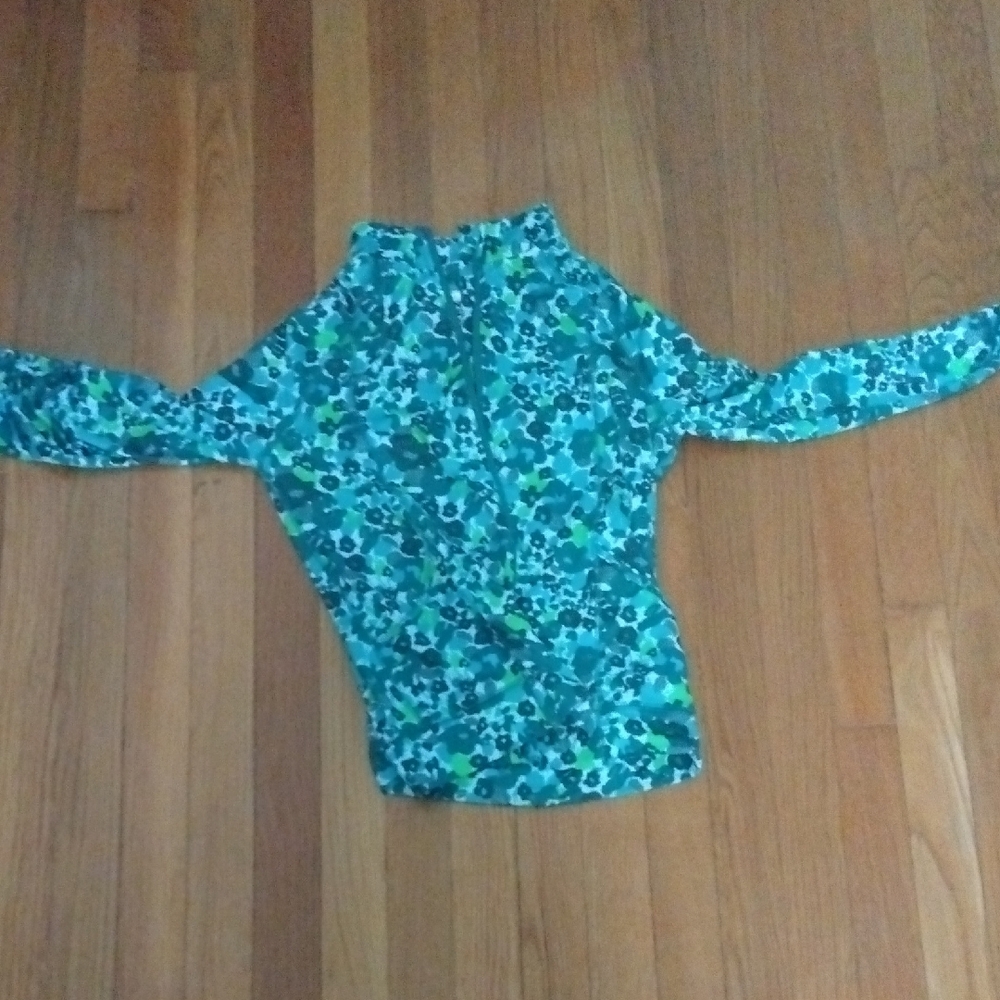 Vibrant Green and Blue Patterned Top